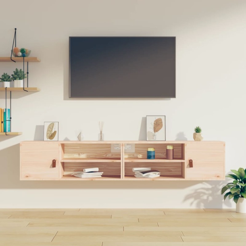 vidaXL Armarios de pared 2 uds madera maciza de pino 80x30x30 cm vidaXL Armarios de pared 2 uds madera maciza de pino 80x30x30 cm