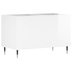 vidaXL Mueble discos madera contrachapada blanco brillo 74,5x38x48 cm
