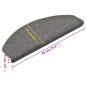 vidaXL Alfombras de peldaños de escalera 15 uds gris oscuro 65x24x4 cm