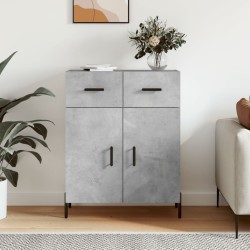 vidaXL Aparador de madera de ingeniería gris hormigón 69,5x34x90 cm