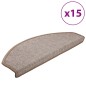 vidaXL Alfombrillas de escalera 15 unidades marrón claro 65x24x4 cm