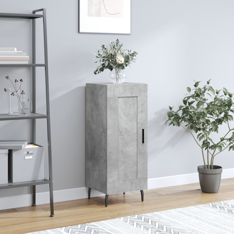 vidaXL Aparador de madera contrachapada gris hormigón 34,5x34x90 cm