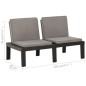 vidaXL Set de muebles de jardín 4 piezas con cojines plástico gris
