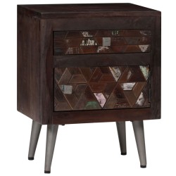 vidaXL Mesita de noche de madera maciza reciclada 40x30x50 cm