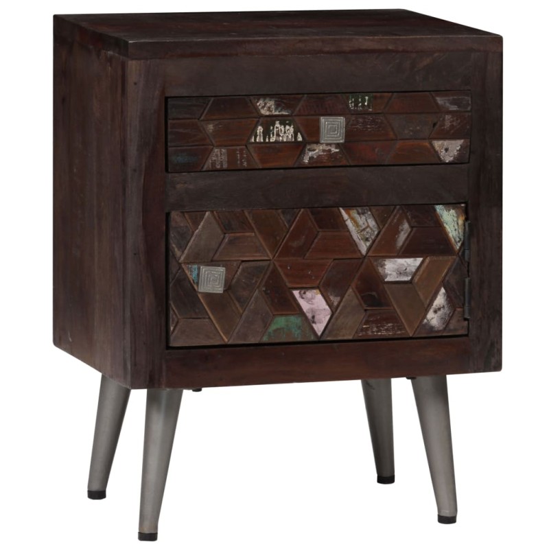 vidaXL Mesita de noche de madera maciza reciclada 40x30x50 cm