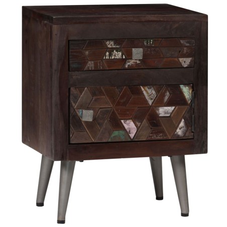 vidaXL Mesita de noche de madera maciza reciclada 40x30x50 cm