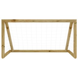 vidaXL Portería de fútbol con red madera pino impregnada 160x100x80 cm