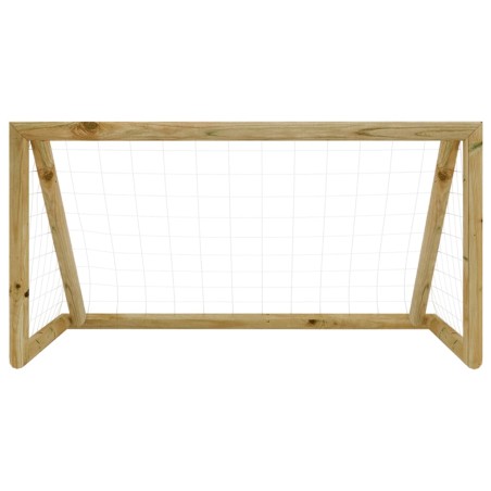 vidaXL Portería de fútbol con red madera pino impregnada 160x100x80 cm
