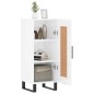 vidaXL Aparador de madera contrachapada blanco brillante 34,5x34x90 cm vidaXL Aparador de madera contrachapada blanco brillante 34,5x34x90 cm
