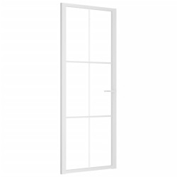 vidaXL Puerta interior vidrio EGS y aluminio blanco 76x201,5 cm