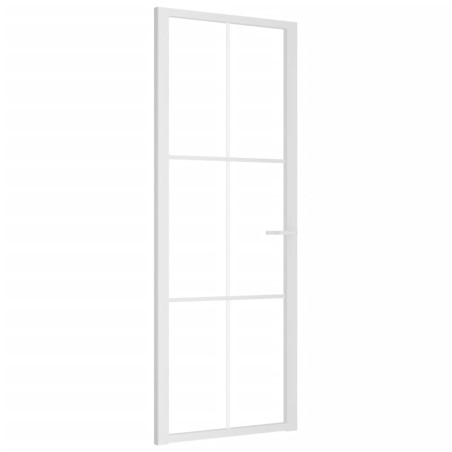 vidaXL Puerta interior vidrio EGS y aluminio blanco 76x201,5 cm