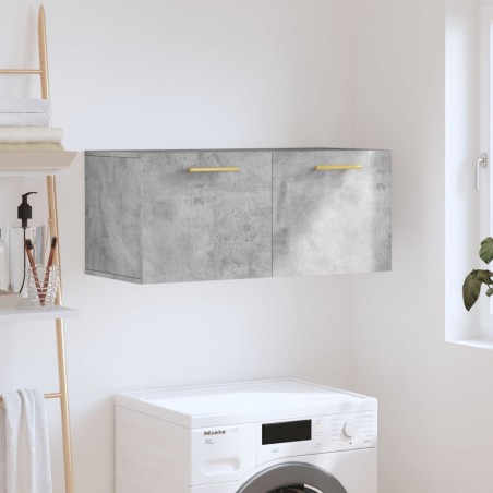 vidaXL Armario de pared madera ingeniería gris hormigón 80x36,5x35 cm