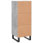 vidaXL Aparador de madera contrachapada gris hormigón 34,5x34x90 cm vidaXL Aparador de madera contrachapada gris hormigón 34,5x34x90 cm