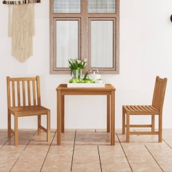 vidaXL Conjunto de comedor de jardín 3 piezas madera maciza de teca