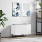 vidaXL Mueble discos madera contrachapada blanco brillo 74,5x38x48 cm vidaXL Mueble discos madera contrachapada blanco brillo 74,5x38x48 cm