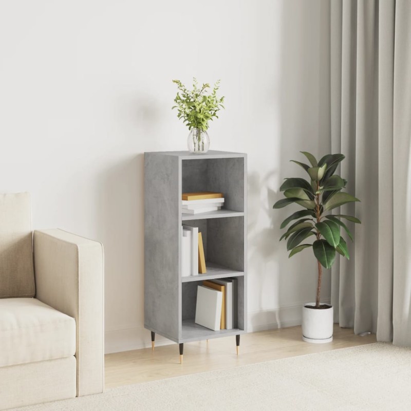 vidaXL Aparador de madera de ingeniería gris hormigón 34,5x32,5x90 cm vidaXL Aparador de madera de ingeniería gris hormigón 34,5x32,5x90 cm