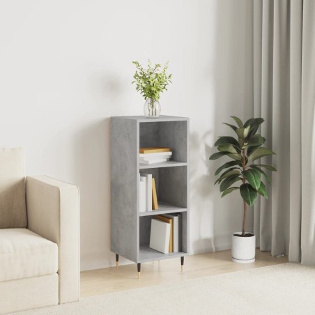 vidaXL Aparador de madera de ingeniería gris hormigón 34,5x32,5x90 cm