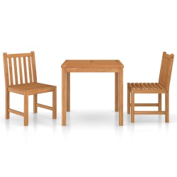 vidaXL Conjunto de comedor de jardín 3 piezas madera maciza de teca