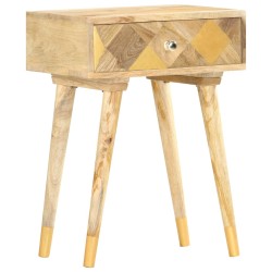 vidaXL Mesita de noche de madera maciza de mango 43x30x58 cm