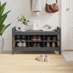 vidaXL Banco de recibidor madera maciza de pino gris 110x40x60 cm