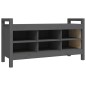vidaXL Banco de recibidor madera maciza de pino gris 110x40x60 cm vidaXL Banco de recibidor madera maciza de pino gris 110x40x60 cm