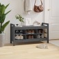 vidaXL Banco de recibidor madera maciza de pino gris 110x40x60 cm vidaXL Banco de recibidor madera maciza de pino gris 110x40x60 cm