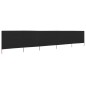 vidaXL Paravientos de playa de 5 paneles tela negro 600x80 cm vidaXL Paravientos de playa de 5 paneles tela negro 600x80 cm