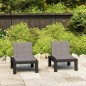 vidaXL Sillones de jardín con cojines 2 unidades plástico gris vidaXL Sillones de jardín con cojines 2 unidades plástico gris