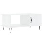 vidaXL Mesa de centro madera contrachapada blanco brillo 90x50x40 cm vidaXL Mesa de centro madera contrachapada blanco brillo 90x50x40 cm