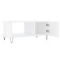 vidaXL Mesa de centro madera contrachapada blanco brillo 90x50x40 cm vidaXL Mesa de centro madera contrachapada blanco brillo 90x50x40 cm