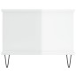 vidaXL Mesa de centro madera contrachapada blanco brillo 90x50x40 cm vidaXL Mesa de centro madera contrachapada blanco brillo 90x50x40 cm