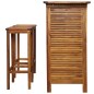 vidaXL Set mesa de bar y sillas 3 piezas de madera de acacia maciza