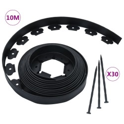 vidaXL Borde de césped flexible con 30 estacas 10 m 5 cm