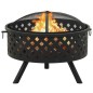 vidaXL Brasero con atizador acero XXL 68 cm