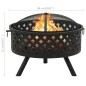 vidaXL Brasero con atizador acero XXL 68 cm