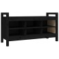 vidaXL Banco de recibidor madera maciza de pino negro 110x40x60 cm vidaXL Banco de recibidor madera maciza de pino negro 110x40x60 cm