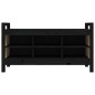 vidaXL Banco de recibidor madera maciza de pino negro 110x40x60 cm vidaXL Banco de recibidor madera maciza de pino negro 110x40x60 cm