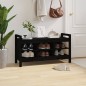 vidaXL Banco de recibidor madera maciza de pino negro 110x40x60 cm vidaXL Banco de recibidor madera maciza de pino negro 110x40x60 cm