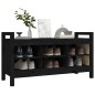 vidaXL Banco de recibidor madera maciza de pino negro 110x40x60 cm vidaXL Banco de recibidor madera maciza de pino negro 110x40x60 cm