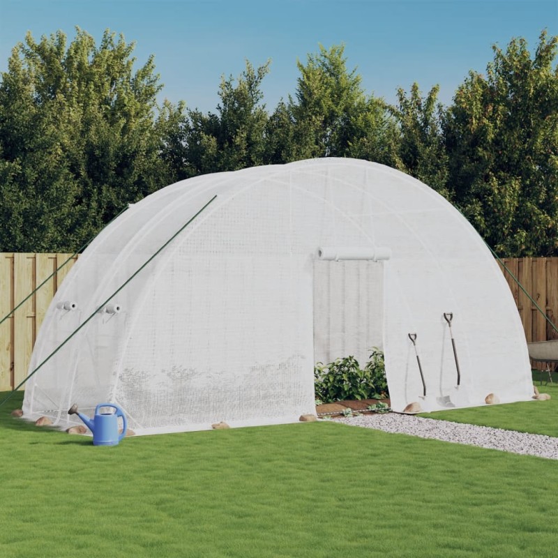 vidaXL Invernadero con estructura de acero blanco 12 m² 6x2x2,85 m vidaXL Invernadero con estructura de acero blanco 12 m² 6x2x2,85 m