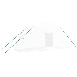 vidaXL Invernadero con estructura de acero blanco 12 m² 6x2x2,85 m