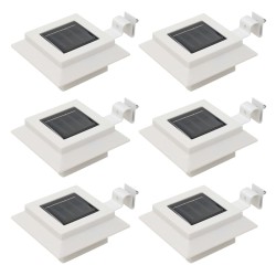 vidaXL Lámparas solares de exterior LED cuadradas 6 uds 12 cm blanco