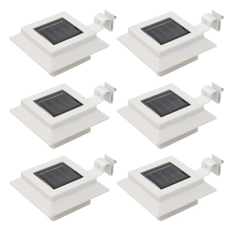 vidaXL Lámparas solares de exterior LED cuadradas 6 uds 12 cm blanco