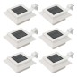 vidaXL Lámparas solares de exterior LED cuadradas 6 uds 12 cm blanco
