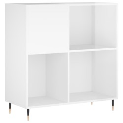 vidaXL Mueble discos madera contrachapada blanco brillo 84,5x38x89 cm