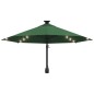 vidaXL Sombrilla de pared con LEDs y poste de metal 300 cm verde vidaXL Sombrilla de pared con LEDs y poste de metal 300 cm verde