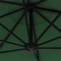 vidaXL Sombrilla de pared con LEDs y poste de metal 300 cm verde vidaXL Sombrilla de pared con LEDs y poste de metal 300 cm verde