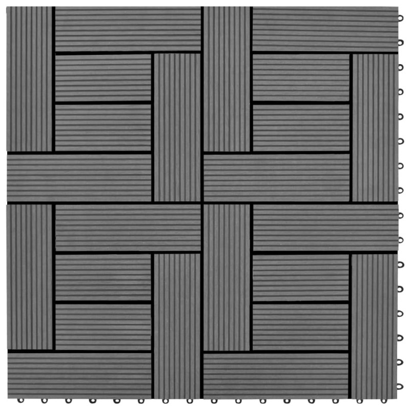Set 11 baldosas grises 30 x 30 cm de WPC, 1 metro cuadrado Set 11 baldosas grises 30 x 30 cm de WPC, 1 metro cuadrado