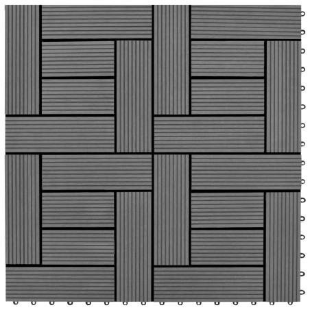 Set 11 baldosas grises 30 x 30 cm de WPC, 1 metro cuadrado
