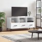 vidaXL Mueble de TV madera contrachapada blanco brillo 102x36x50 cm vidaXL Mueble de TV madera contrachapada blanco brillo 102x36x50 cm